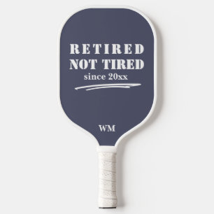Palas De Pickleball Gracioso retiro no Cansado Año Iniciales Gris Blan