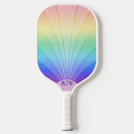 Palas De Pickleball Gradiente arcoiris con forma de ventilador