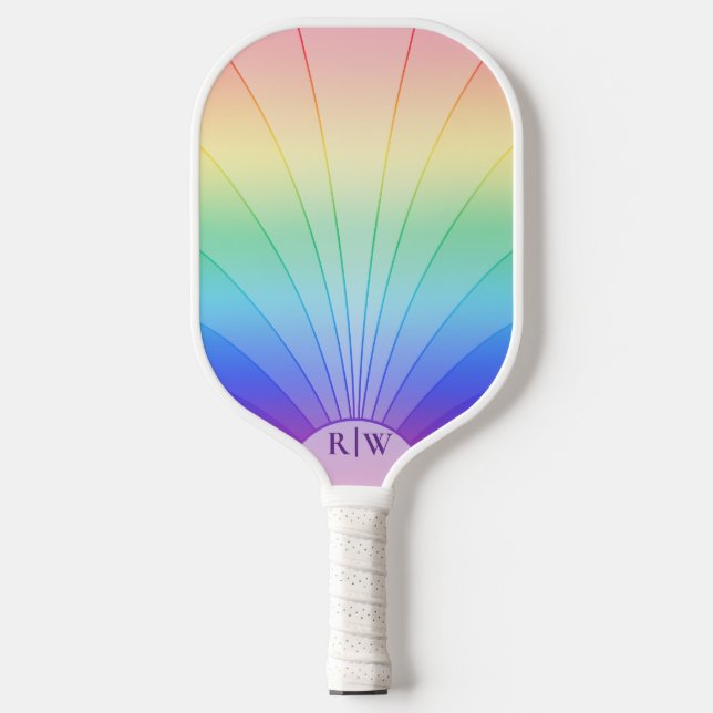 Palas De Pickleball Gradiente arcoiris con forma de ventilador (Anverso)