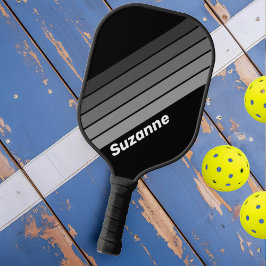 Palas De Pickleball Gradiente Retro Oscuro Arcoíris con Nombre