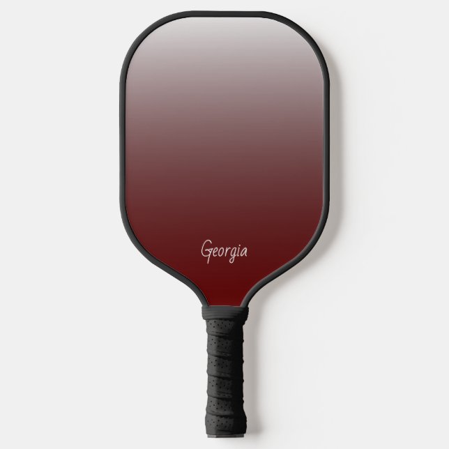 Palas De Pickleball Gradiente rojo monogramo Añadir su nombre o inicia (Anverso)