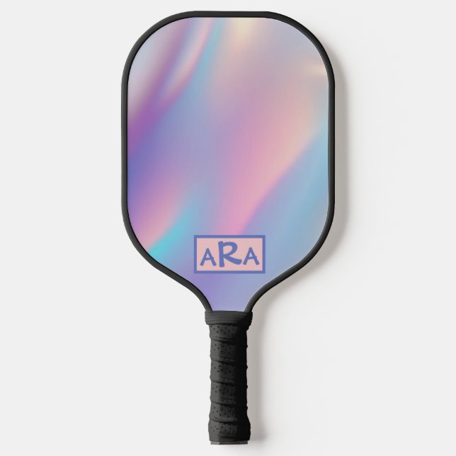 Palas De Pickleball Gradiente rosado y púrpura en monograma personaliz (Anverso)