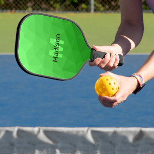 Palas De Pickleball Gradiente verde claro patrón de malla de geometría