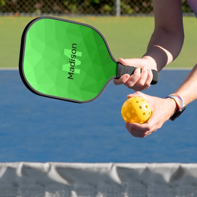 Palas De Pickleball Gradiente verde claro patrón de malla de geometría (in situ)