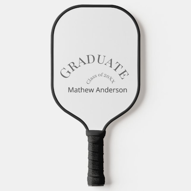 Palas De Pickleball Graduation name class of 20XX gray bold stylish  (Anverso)