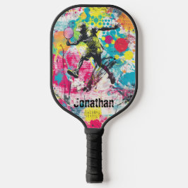 Palas De Pickleball Graffiti deportivo del hombre jugando