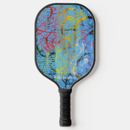 Palas De Pickleball Graffiti loco Pollak con aspecto azul claro