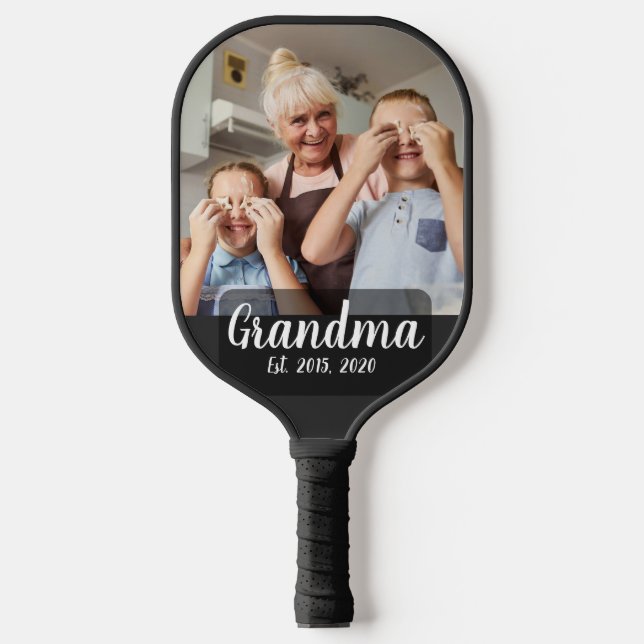 Palas De Pickleball Grandma Established White Script Photo (Anverso)