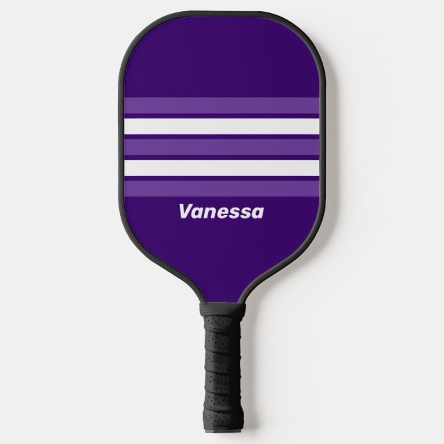 Palas De Pickleball Grapevina retro en franjas con nombre (Anverso)