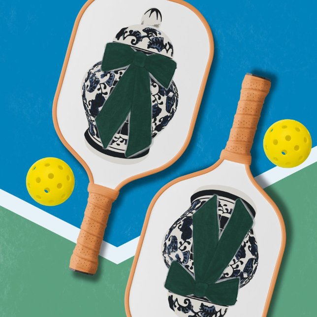 Palas De Pickleball Green Bow Chinoiserie Vase Pickleball Paddle (Subido por el creador)