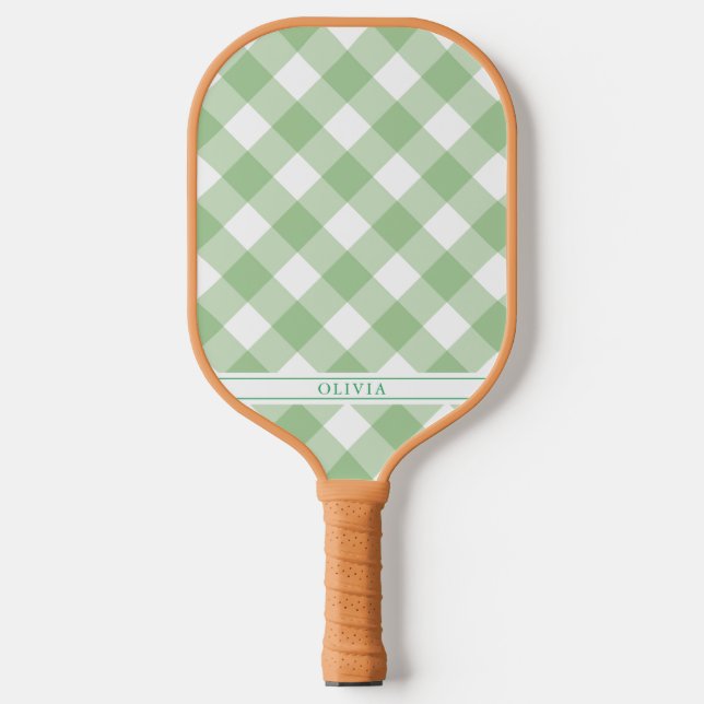 Palas De Pickleball Green Gingham Pickleball Paddle (Anverso)