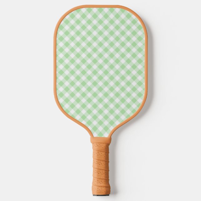 Palas De Pickleball Green gingham Pickleball Paddle-The Preppy Piece (Anverso)
