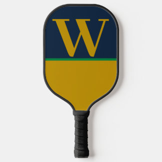 Palas De Pickleball Green Gold Blue College Monograma Paddle de bolas 