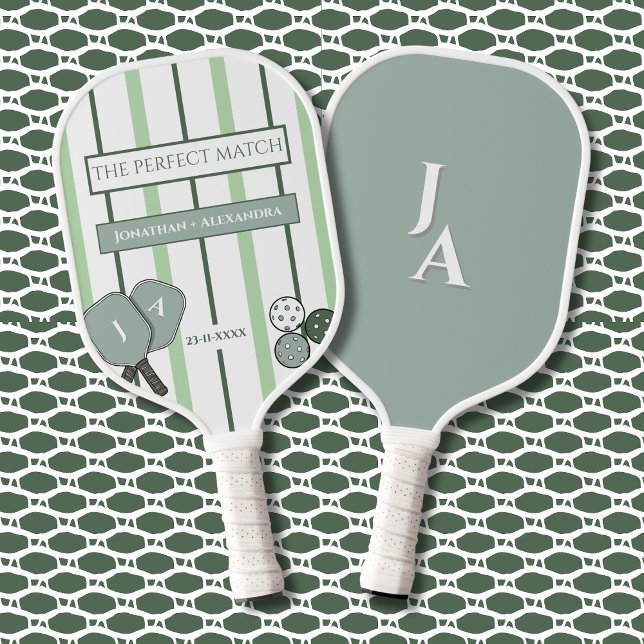 Palas De Pickleball Green Stripes Perfect Match Couples  (Subido por el creador)