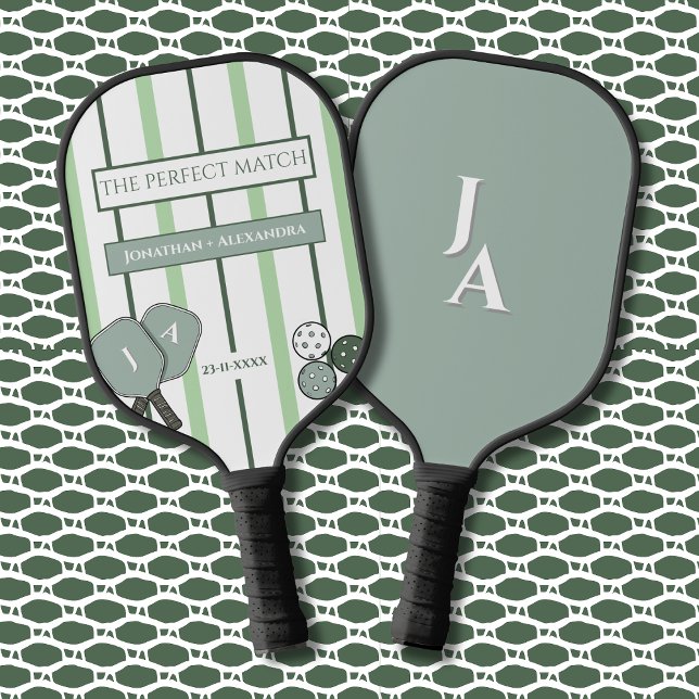 Palas De Pickleball Green Stripes Perfect Match Couples  (Subido por el creador)
