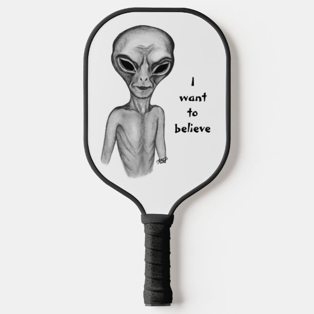 Palas De Pickleball Grey Alien , quiero creer (Anverso)