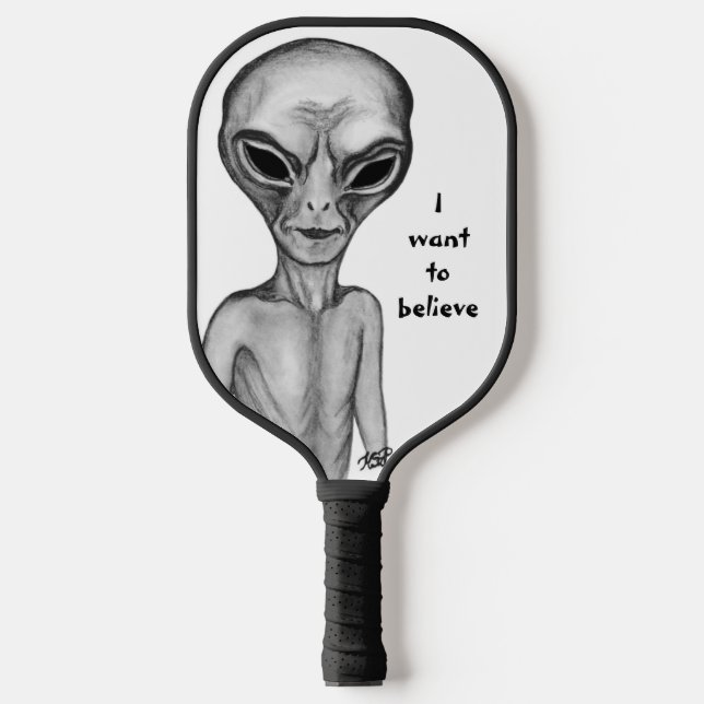 Palas De Pickleball Grey Alien , quiero creer (Anverso)