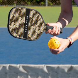 Palas De Pickleball Griego Meander Key Brown, Tu Nombre, Personalizar