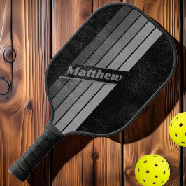 Palas De Pickleball Gris arcoiris oscuro degradado con nombre
