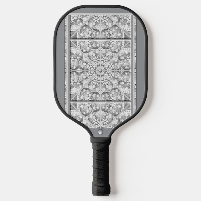 Palas De Pickleball Gris de encaje cerámico (Anverso)