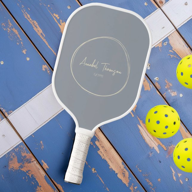 Palas De Pickleball Gris Dove moderno de mediados del siglo | Nombre d (Subido por el creador)