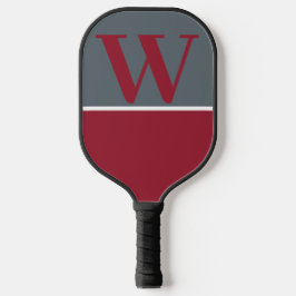 Palas De Pickleball Gris y Red College Monograma Pickleball Paddle