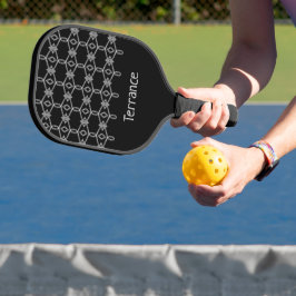 Palas De Pickleball Grises decorativos de esgrima de cuerda negro