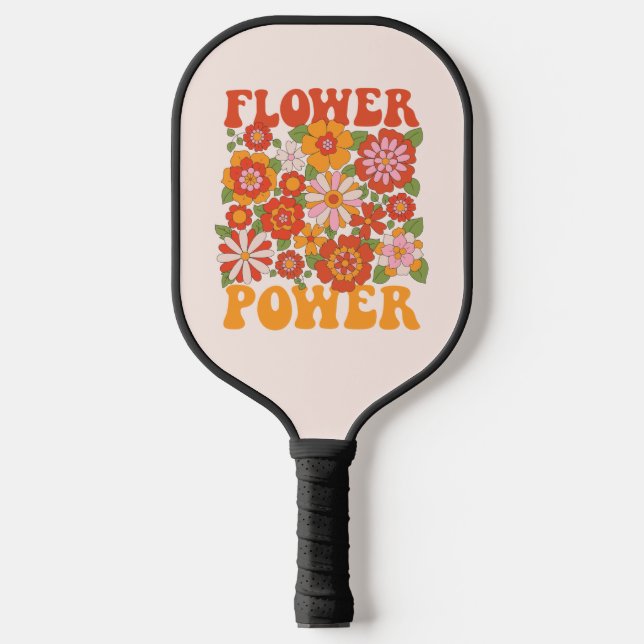 Palas De Pickleball Groovy Flower Power Graphic (Anverso)
