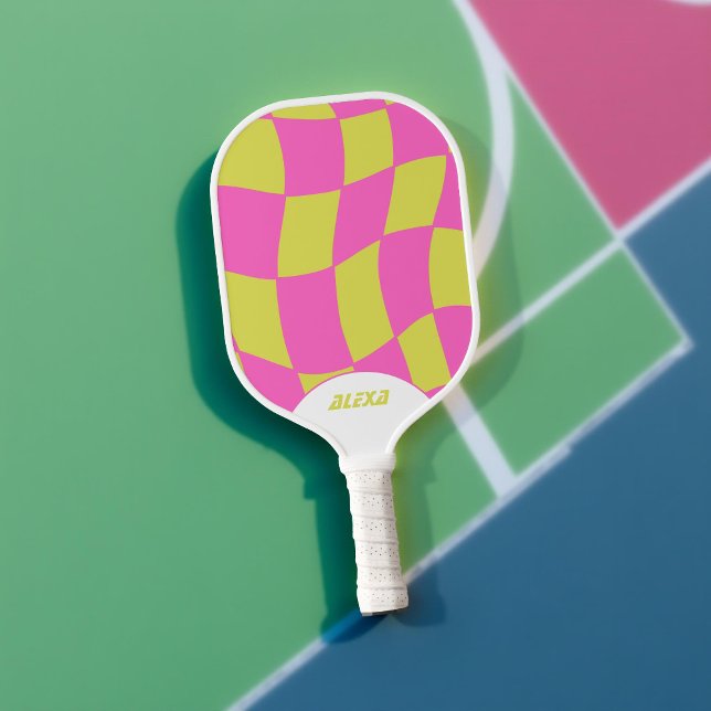 Palas De Pickleball Groovy verde de cal rosa negrita (Subido por el creador)