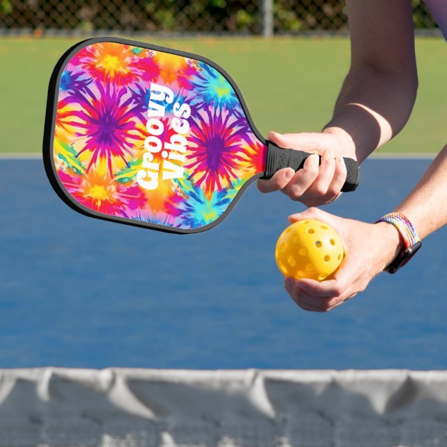 Palas De Pickleball Groovy Vibes Tie Dye Personalizable (in situ)