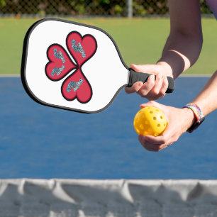 Palas De Pickleball Grouper Twins - 3 Corazones Rojos con Bordes Negro