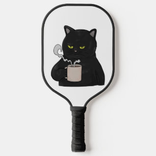 Palas De Pickleball Grumpy Black Cat con Café Moral Grouch