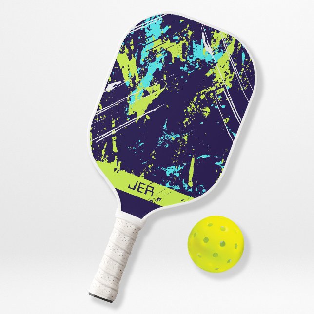 Palas De Pickleball Grunge Paint Splash Monograma Iniciales Deportes A (Subido por el creador)