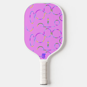 Palas De Pickleball Guay Circles Pink Splash Geométrico Moderno Sleek