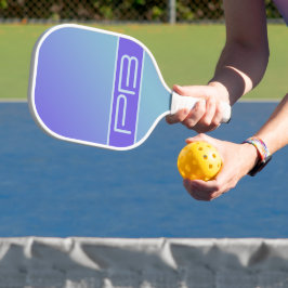 Palas De Pickleball Guay Modern Double Initials Gradiente Azul púrpura