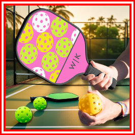Palas De Pickleball Guay moderno rosado monogramado