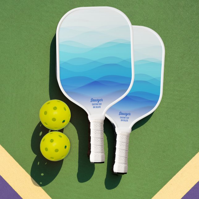 Palas De Pickleball Guay Resumen de ondas azules personalizadas (Subido por el creador)