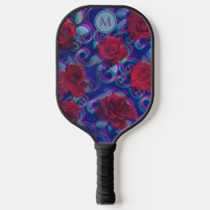Palas De Pickleball Guay Trippy Glitch Damask Moderno Rosa Rojo Púrpur