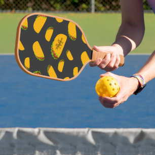 Palas De Pickleball Guay y divertido rico patrón de taco Monograma Bot