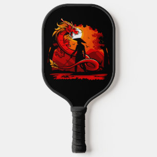 Palas De Pickleball Guerrero de Guay y Samurai colorido con dragón