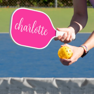 Palas De Pickleball Guión de caligrafía de rosa caliente y giratoria b