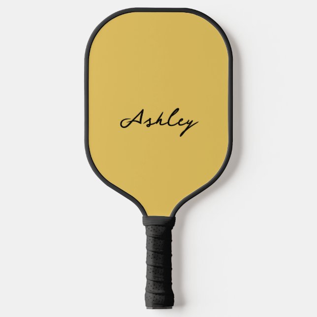 Palas De Pickleball Guión dorado simple personalizado (Anverso)