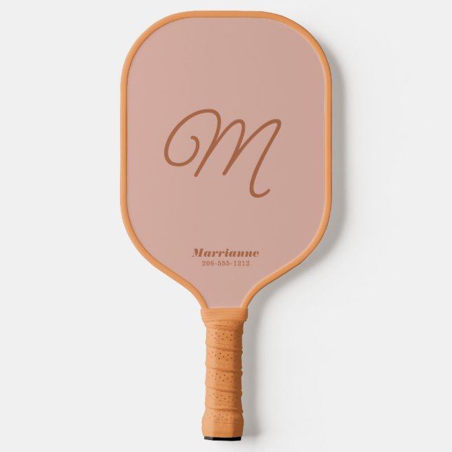Palas De Pickleball Guión inicial simple del desierto de Terracotta (Reverso )