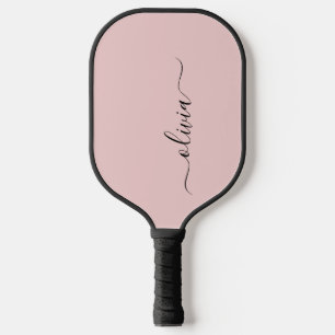 Palas De Pickleball Guión moderno rosado y turbio personalizado de Rub