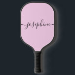 Palas De Pickleball Guión rosa elegante personalizado<br><div class="desc">Eleva tu juego de pickleball con estilo con nuestro elegante guion rosado Paddle personalizado de bolas de bolas. Perfección personalizada: Esta pala de pickleball no es sólo un accesorio deportivo, es una declaración personalizada. Su nombre o monograma en un guión elegante añade un toque de sofisticación al juego. Diseño elegante:...</div>