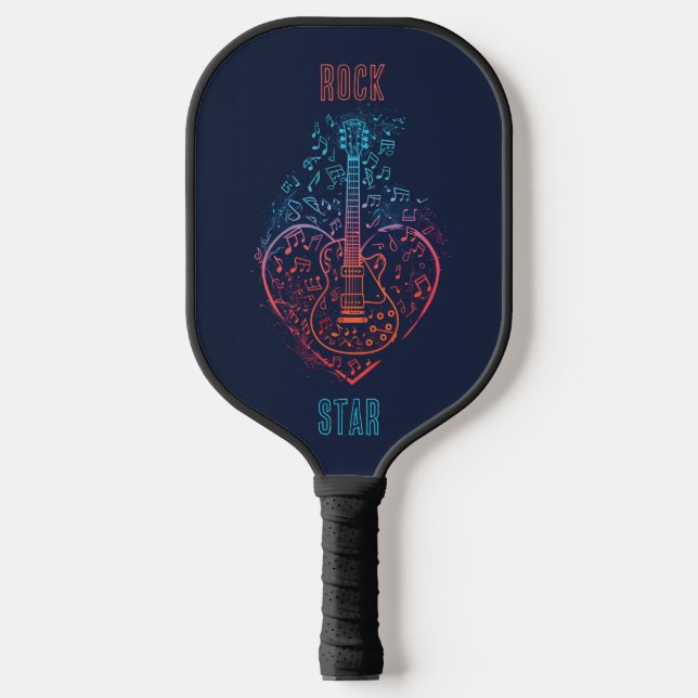 Palas De Pickleball Guitar Heart (Anverso)