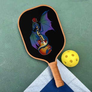 Palas De Pickleball Guitarra Música Estallido de Sol Dragón Azul