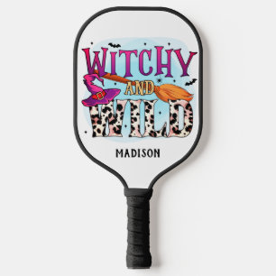 Palas De Pickleball Halloween Bruja Y Wild Witch Broom Name