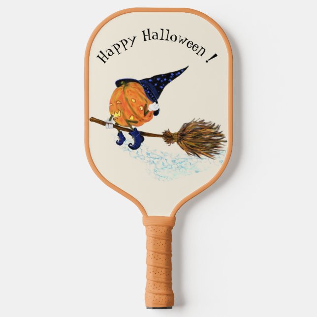 Palas De Pickleball Halloween Calabaza de Brujas Flying Pickleball Pad (Anverso)
