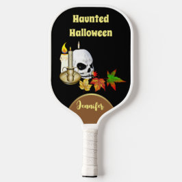 Palas De Pickleball Halloween Candle Spooky Skull Maple Leaves